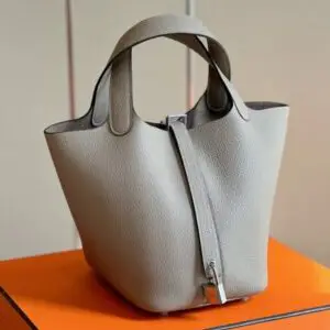 Hermes Picotin 18 Togo Hand Sewing Woman’s Grey Fake Handbags 18cm