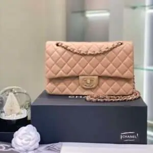 Chanel Classic Dark Beige Super Fake 11 Handbags Lock Gold 25cm