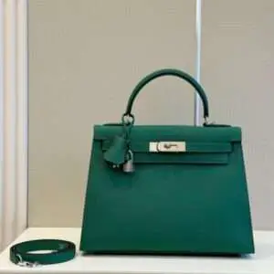 Hermes Kelly Da Epsom Woman’s Green Fake Handbags 28cm