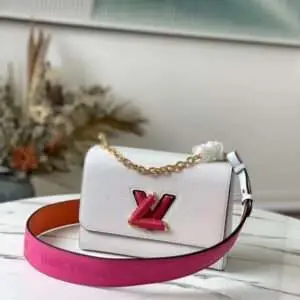 Louis Vuitton LV Twist White Cowhide Leather Fake Handbags 24cm