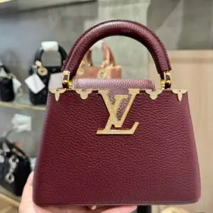 Louis Vuitton LV Capucines Super Fake Handbags Stone Pattern 21cm