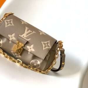 Louis Vuitton LV Favorite Brown Like Auth Handbags Lock Gold 24x14cm