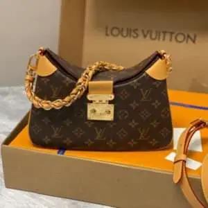 Louis Vuitton LV Twinny Monogram Fake Handbags With Lock Gold 29x19x9cm