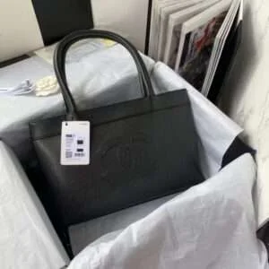 Chanel Vintage Classic Like Auth Handbags Black Woman’s 30x21x8cm