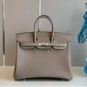 Hermes Birkin Phw Like Auth Togo Skin Grey Woman’s Handbags 25cm
