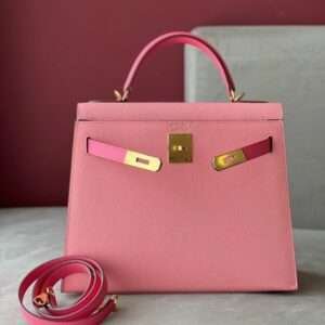 Hermes Kelly Da Epsom Woman’s Fake Handbags Full Box Lock Gold 28cm
