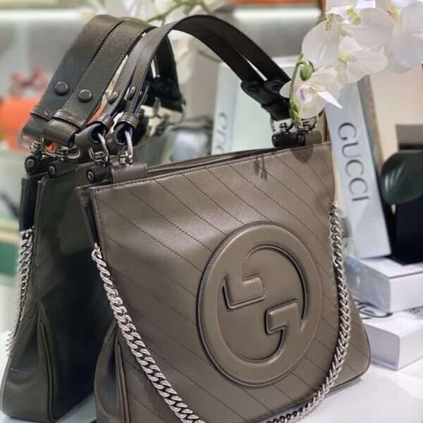 Gucci Super Handbag with Embroidered Brand Logo Pattern, 24cm
