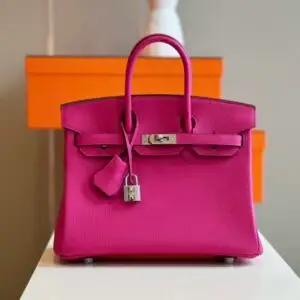 Hermes Birkin PHW Da Togo Woman’s Dark Pink Fake Handbags 25cm
