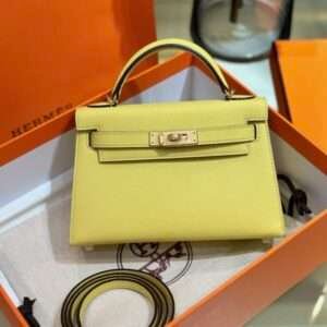 Hermes Kelly Mini Woman’s Light Green Super Fake Handbags 20cm