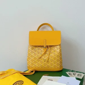 Goyard Mini Backpack Super Fake Yellow Monogram Pattern 23x19cm