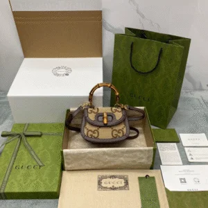 Gucci Bamboo Strap Bag with High Quality Brand Logo Pattern 17cm
