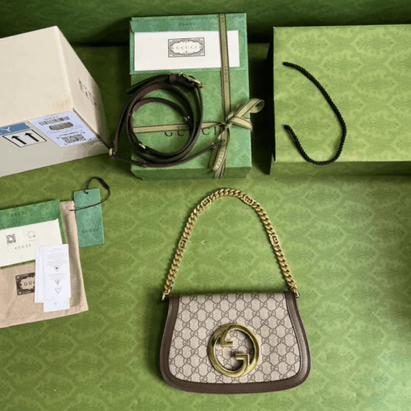 Gucci Blondie Branded Women's Handbag with Ophidia Pattern 28x16x4cm