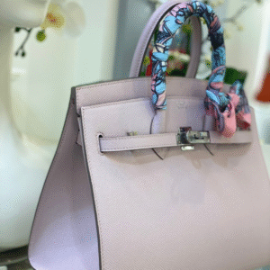 Hermes Birkin Purple Super Fake Handbags Hand Sewing 25cm