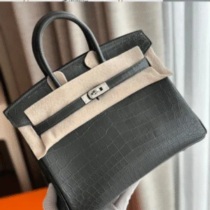 Hermes Birkin Like Auth Imported Leather Handbags Grey 25cm