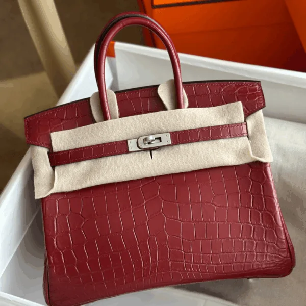 HN Woman’s Hand Sewing Like Auth Red Handbags 25cm