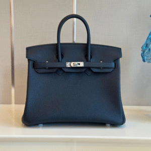 Hermes Birkin PHW Super Fake 11 Handbags Dark Blue 25cm