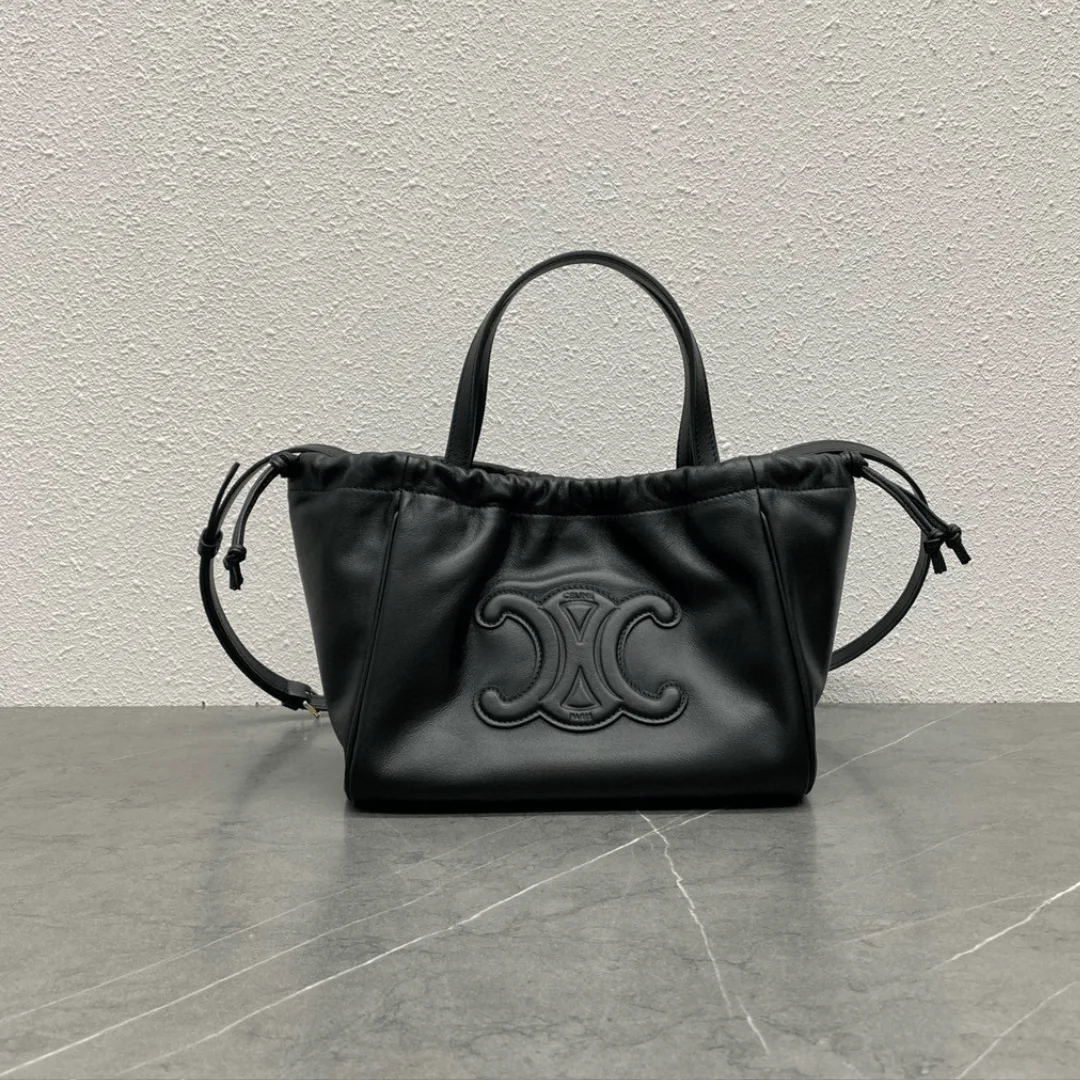 Celine Cabas Black Handbag Soft Leather 22x17x15cm