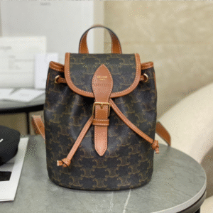 Celine Folco Fake Backpack Mixed Pattern Brown 17x20x10cm