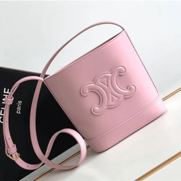 Celine Small Bucket Cuir Triomphe Mini Pink Bag 19.5x16x7cm