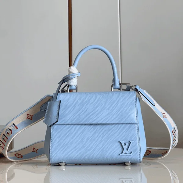 Louis Vuitton Clunny Blue Raised Pattern Handbags 20x16cm