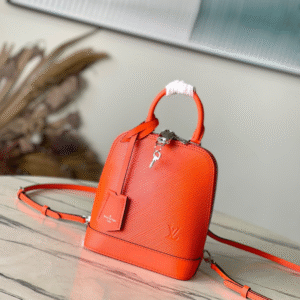 Louis Vuitton LV Alma Like Auth Backpack Orange Lock Silver 15x20x10cm