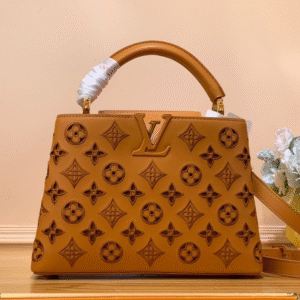 Louis Vuitton LV Capucines BB Brown Raised Pattern Fake Handbags 27x18x9cm