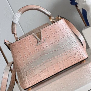 Louis Vuitton LV Capucines BB Like Auth Crocodile Leather Pink Handbags 27cm