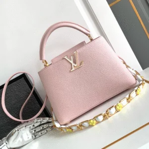 Louis Vuitton LV Capucines BB Pink Super Fake Handbags Lock Gold 27x18x9cm