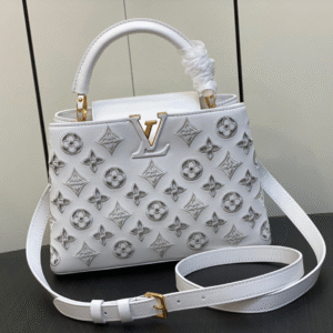 Louis Vuitton LV Capucines BB White Super Fake Handbags 27x18x9cm