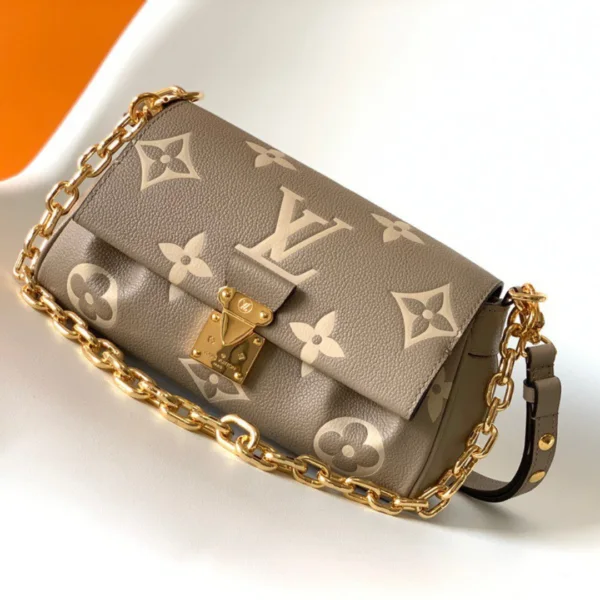 Louis Vuitton LV Favorite Brown Like Auth Handbags Lock Gold 24x14cm