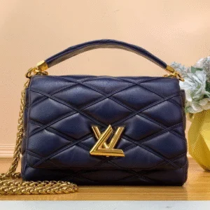 Louis Vuitton LV Go-14 Super Fake Handbags Dark Blue 23cm