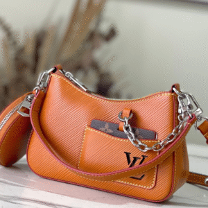 Louis Vuitton LV Marellini EPI Lock Silver Orange Fake Handbags 20cm