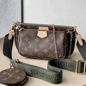 Louis Vuitton LV Multi Pochette Handle Fabric Green Fake Handbags Monogram 24x16x6cm
