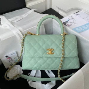 Chanel Coco Pastel Blue Super Fake 11 Handbags With Lock Gold 24cm