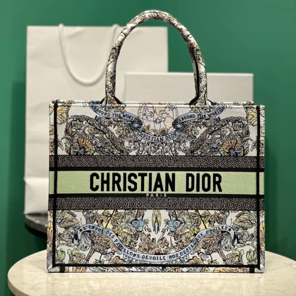 Dior Book Tote Super Quality Women's Handbag Embroidered Fabric Size 36cm