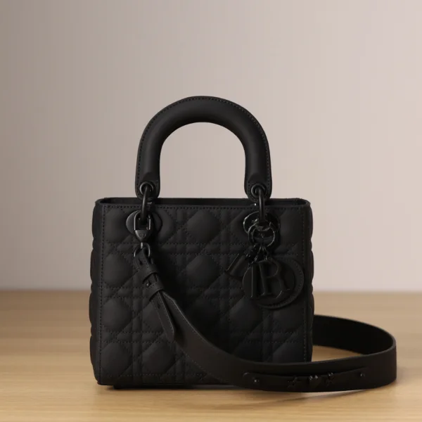 Dior Lady Matte Women's Black Handbag 20cm
