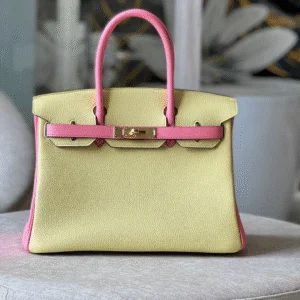 Hermes Birkin 30 Togo Ghw Mix Beige Pink Fake Handbags Lock Gold 30cm