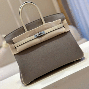Hermes Birkin Mix Phw Togo Like Auth Woman’s Grey Handbags 25cm