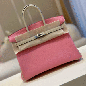 Hermes Birkin Mix Phw Togo Like Auth Sheep Skin Pink Handbags 25cm