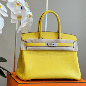 Hermes Birkin Phw Togo Yellow Like Auth Handbags Woman’s Lock Silver 30cm