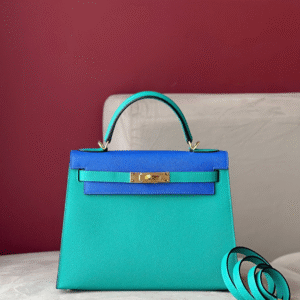 Hermes Kelly Woman’s Blue Like Auth Handbags 28cm