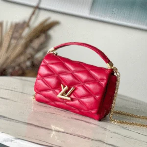 Louis Vuitton LV Twist Like Auth Woman’s Red Handbags Smooth Leather 23cm