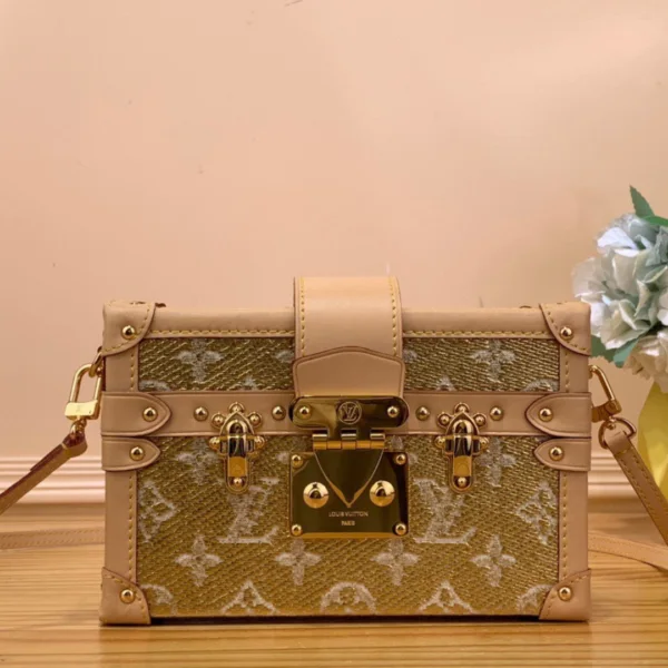 Louis Vuitton LV Petite Box Shape Lock Plated Gold Handbags 20×12.5x5cm