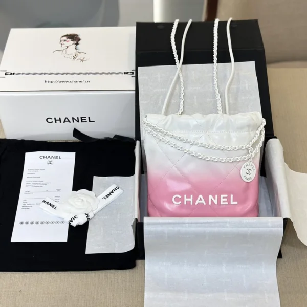 Chanel 11 Handbag 22 Mini Mix White Pink Woman’s 20cm