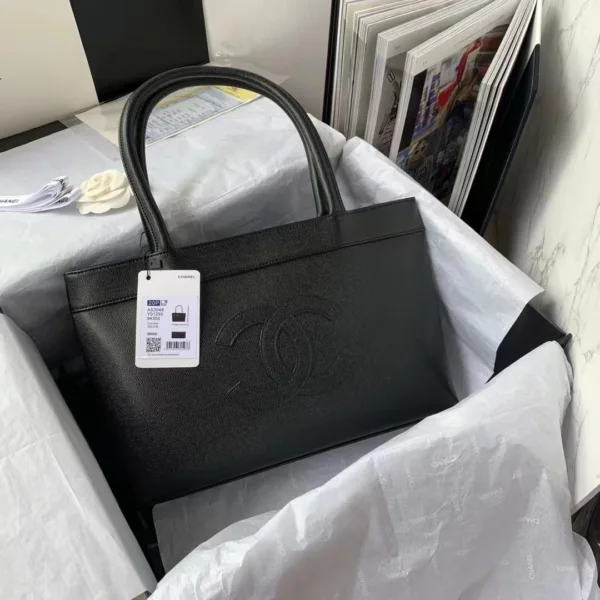 Chanel Vintage Classic Like Auth Handbags Black Woman’s 30x21x8cm