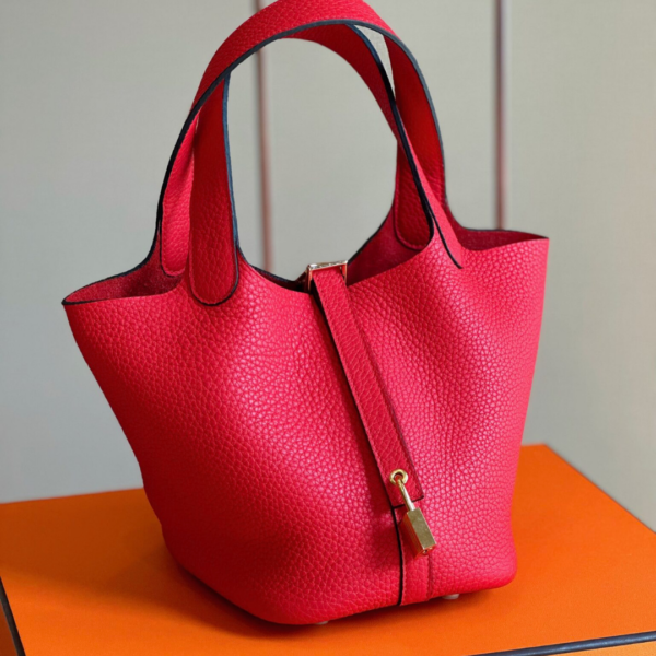 HN 18 Pink Togo Leather Gold Hardware