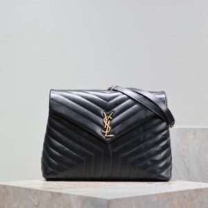 Replica Saint Laurent YSL Calfskin Y Quilted Monogram Loulou Chain Satchel