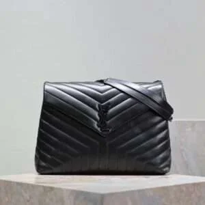 Replica Saint Laurent YSL Calfskin Y Quilted Monogram Loulou Chain Satchel