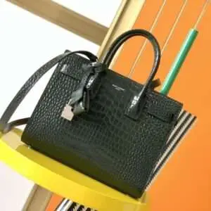 Replica Saint Laurent YSL Calfskin Crocodile Embossed Sac De Jour Small Tote