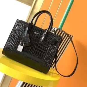 Replica Saint Laurent YSL Calfskin Crocodile Embossed Nano Sac De Jour Tote